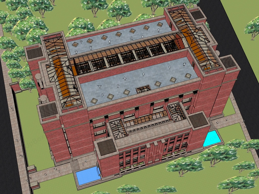 Larkin Administration Building sketchup model preview - SketchupBox