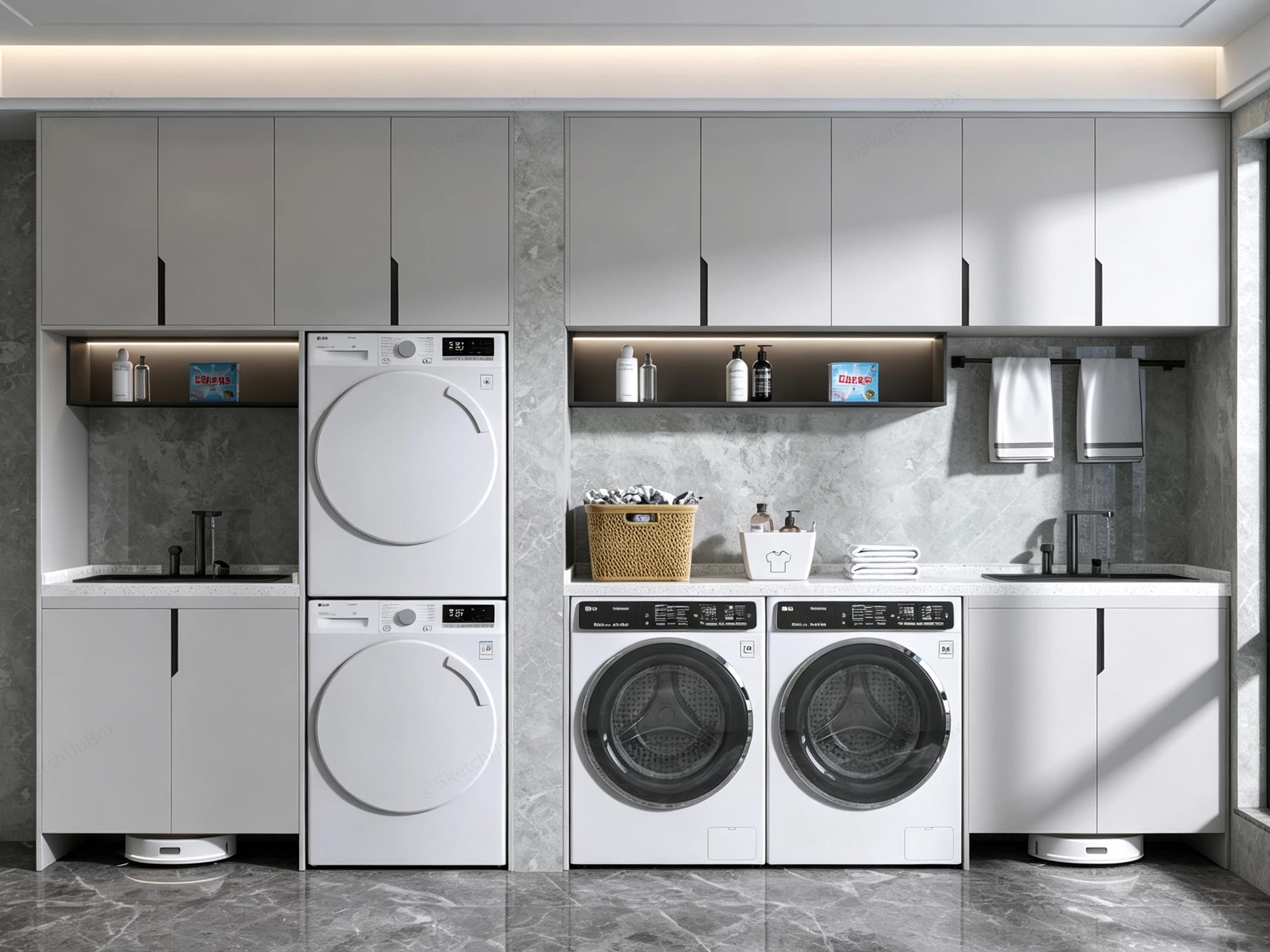 Modular Laundry Room And Utility Cabinet Suite sketchup model preview - SketchupBox