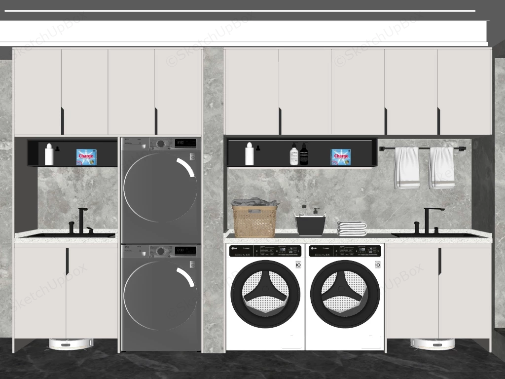 Modular Laundry Room And Utility Cabinet Suite sketchup model preview - SketchupBox