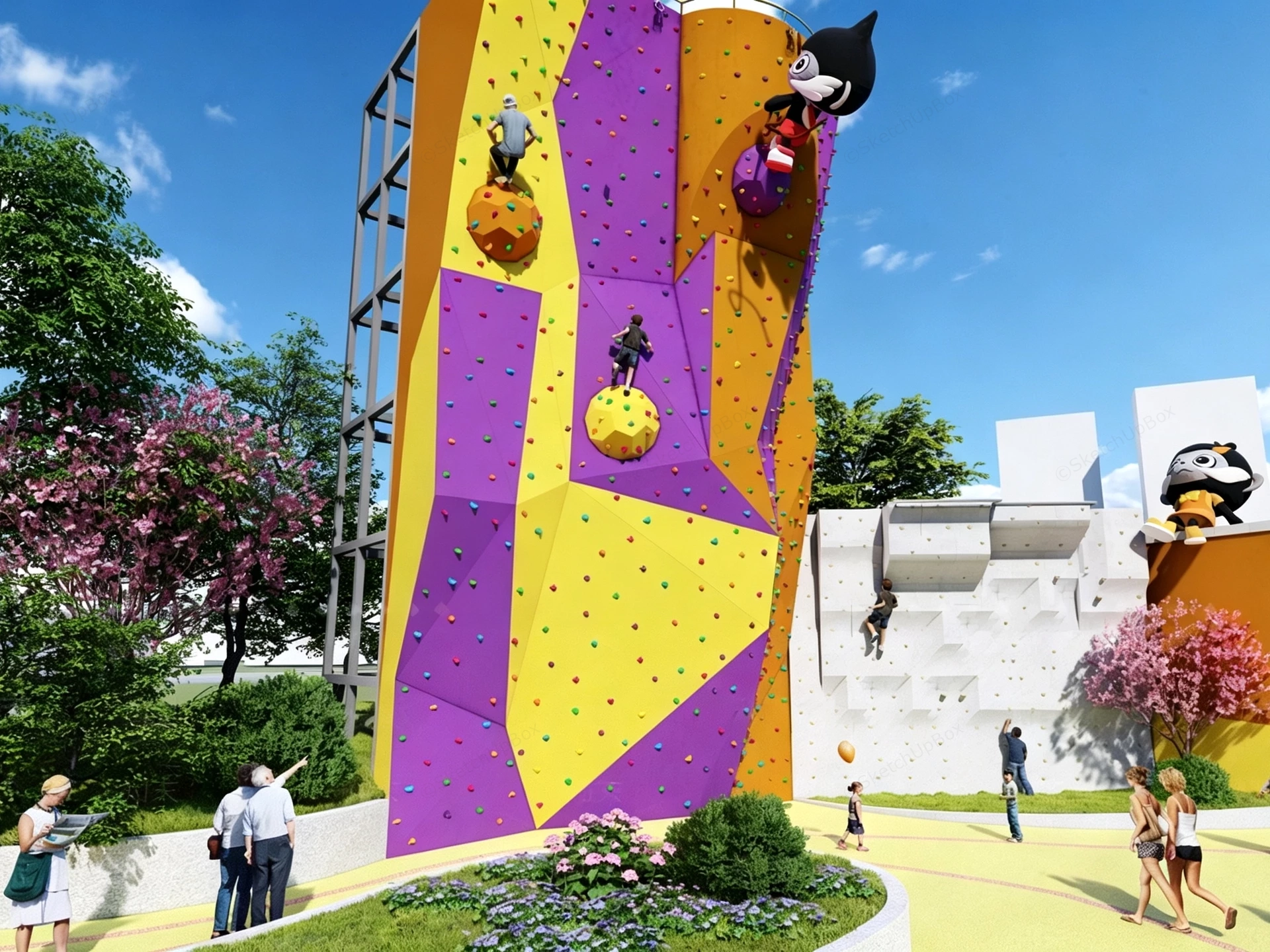 Outdoor Multi Level Climbing Structure sketchup model preview - SketchupBox