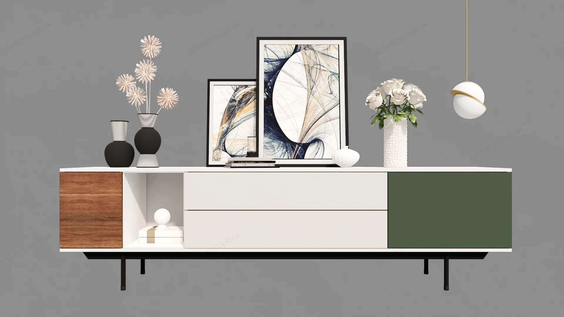 Modern Minimalist Sideboard sketchup model preview - SketchupBox