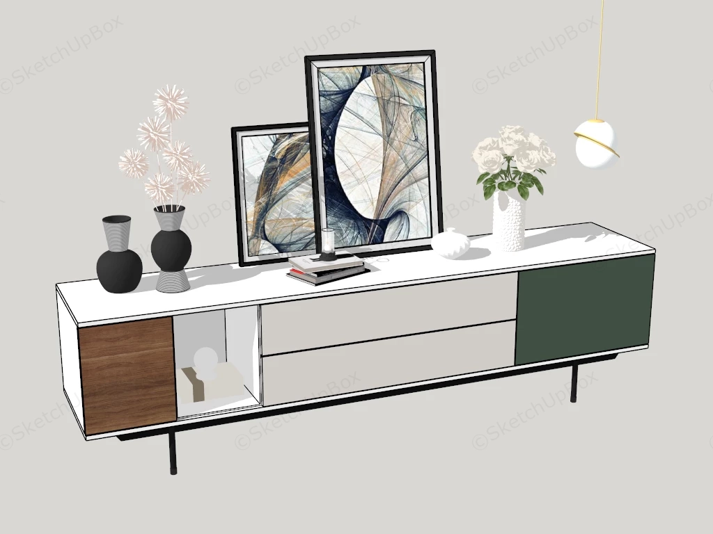 Modern Minimalist Sideboard sketchup model preview - SketchupBox
