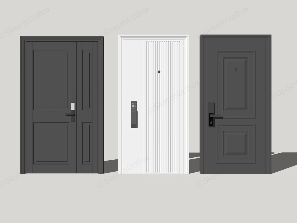 Modern Residential Front Doors sketchup model preview - SketchupBox