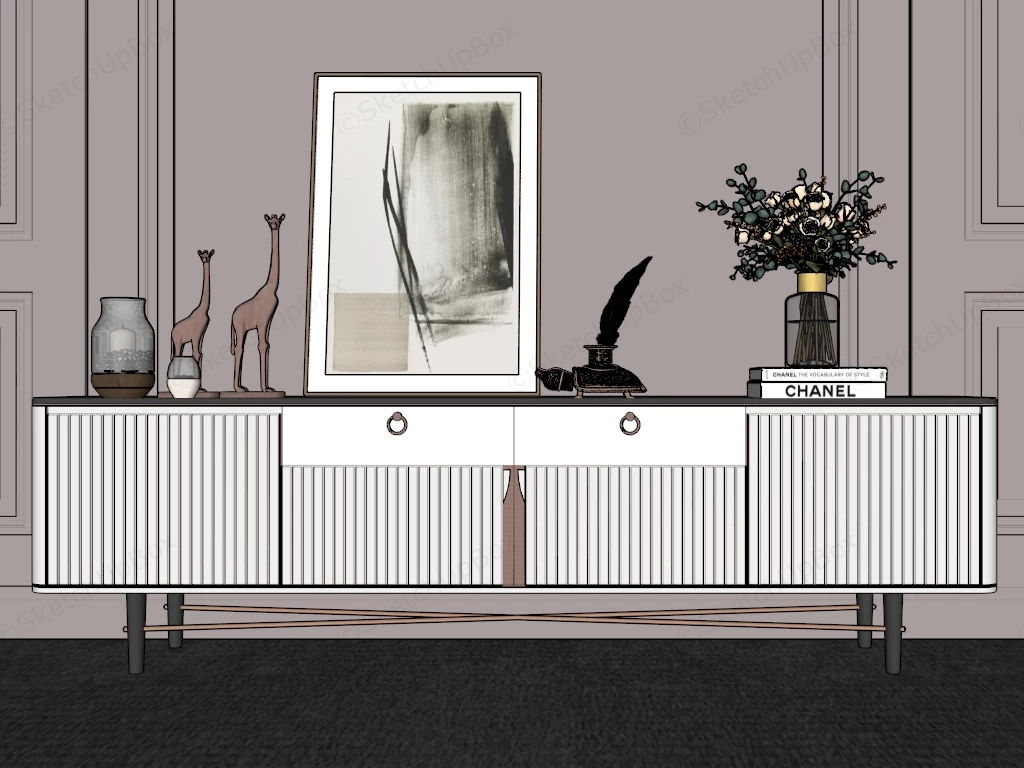 Contemporary Neo Classical Sideboard sketchup model preview - SketchupBox