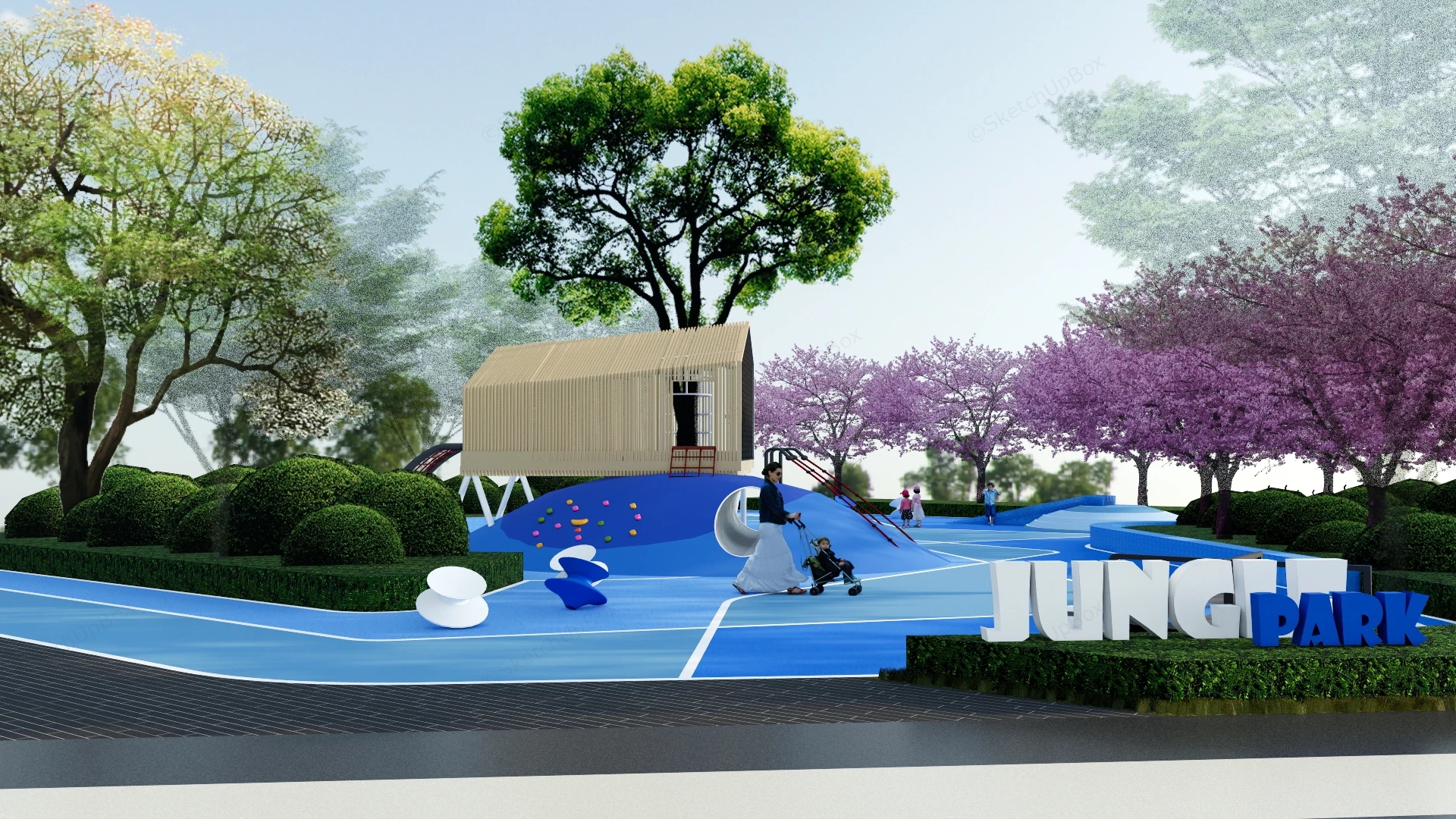 Colorful Jungle Park Playground sketchup model preview - SketchupBox
