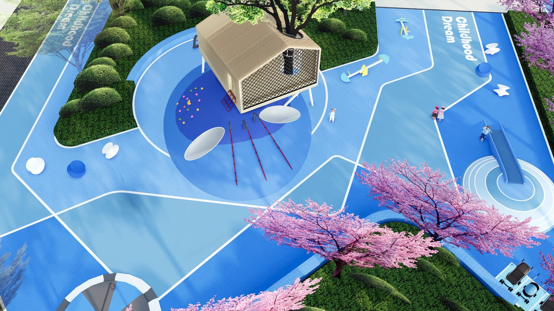 Colorful Jungle Park Playground sketchup model preview - SketchupBox