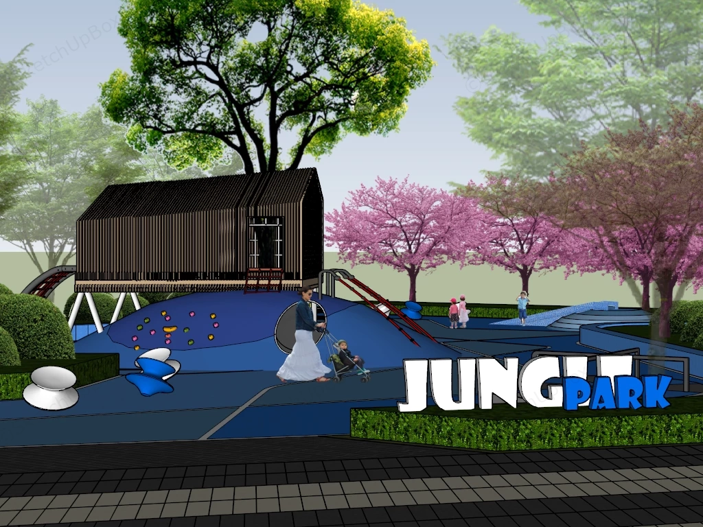 Colorful Jungle Park Playground sketchup model preview - SketchupBox