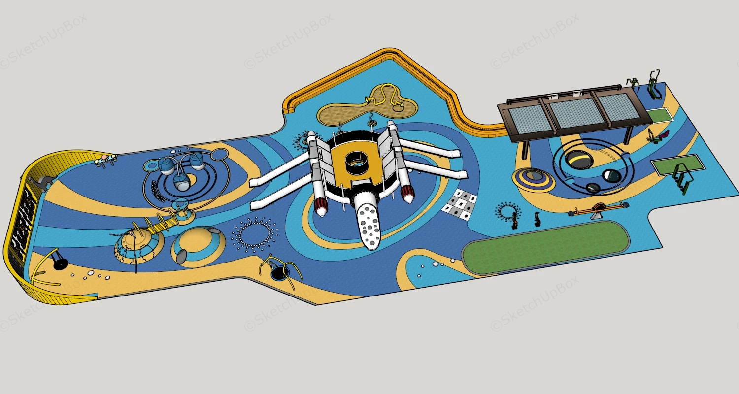 Space Themed Modern Playground sketchup model preview - SketchupBox