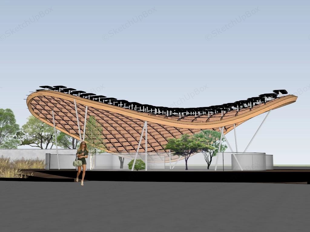 Eco Friendly Public Pavilion And Plaza Design sketchup model preview - SketchupBox