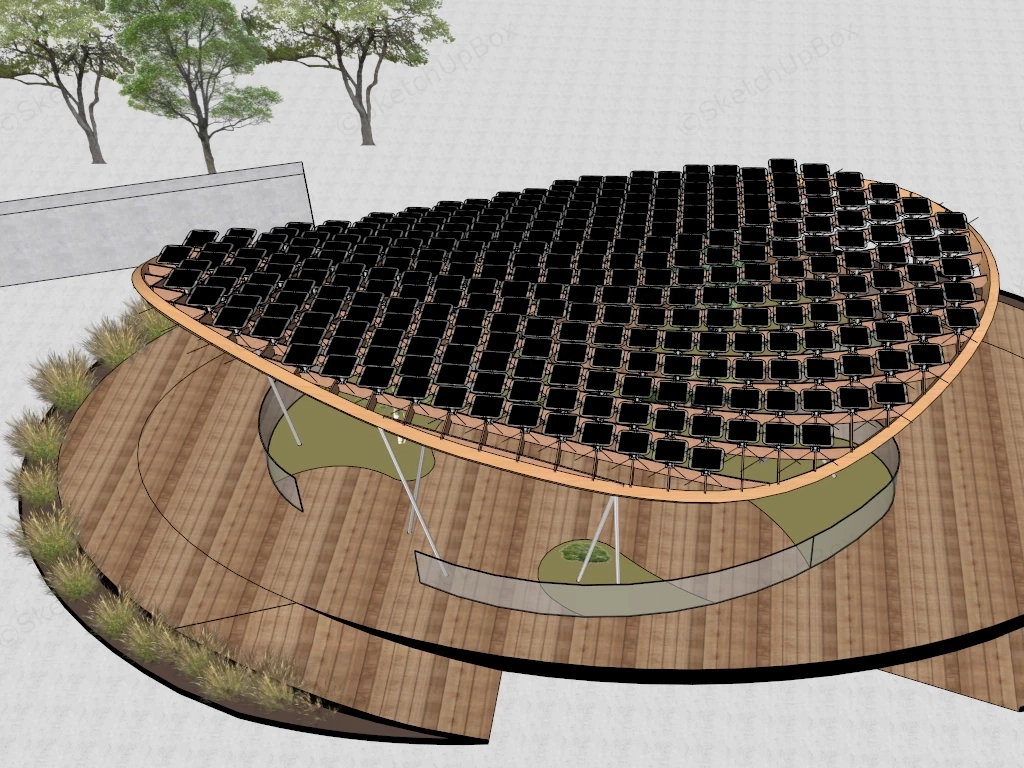 Eco Friendly Public Pavilion And Plaza Design sketchup model preview - SketchupBox