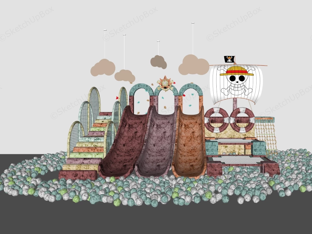 Pirate Themed Indoor Playground sketchup model preview - SketchupBox