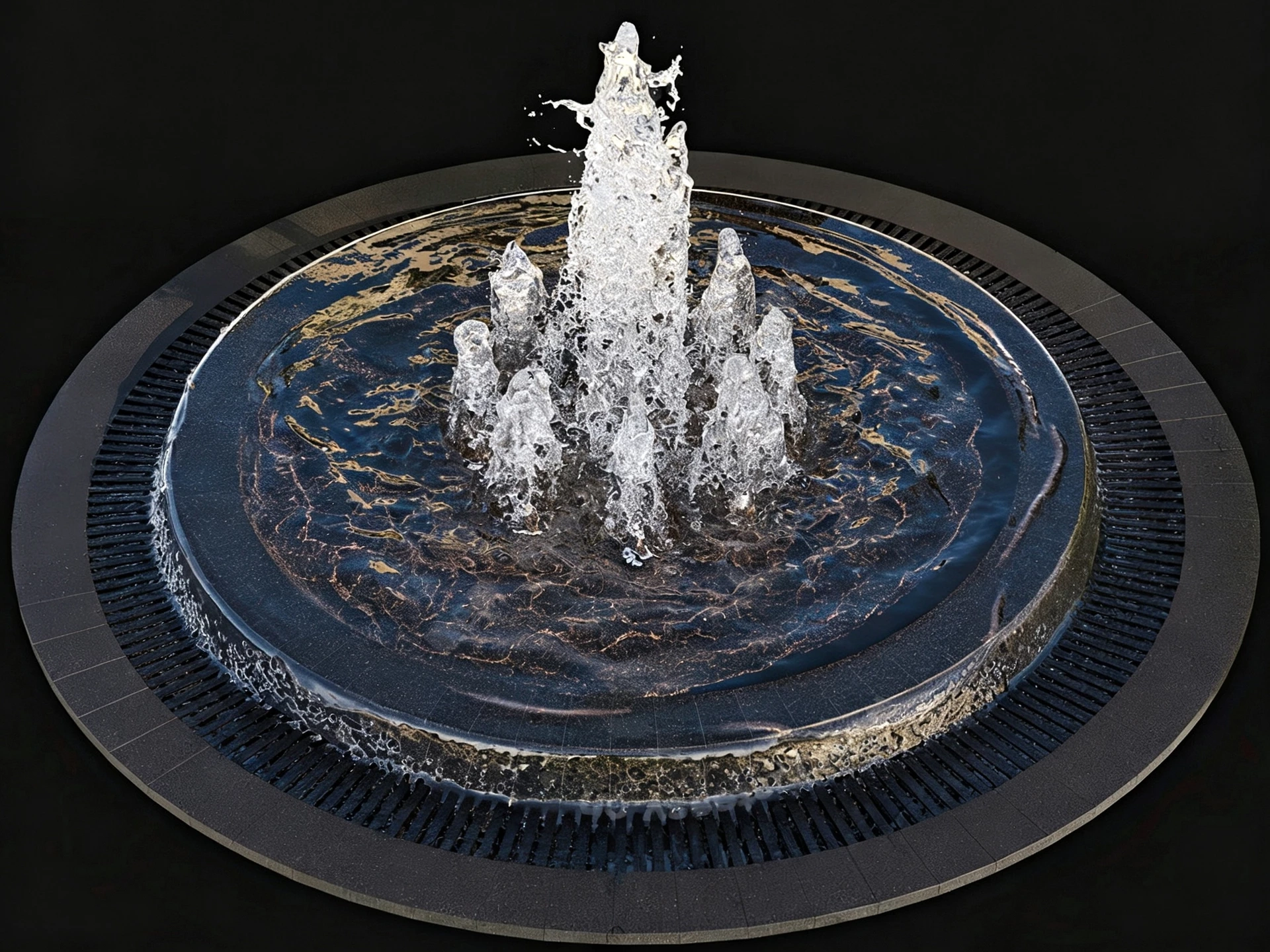 Modern Circular Water Fountain sketchup model preview - SketchupBox