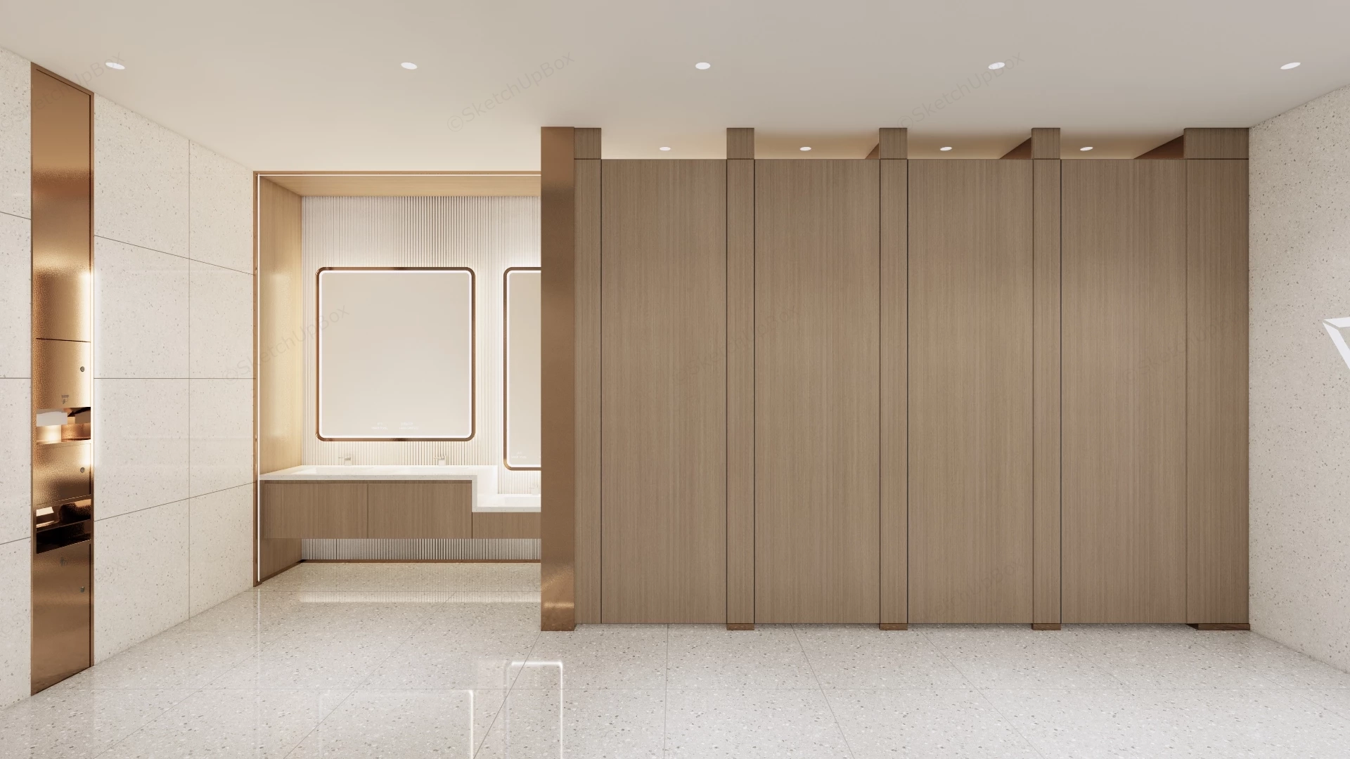 Luxurious Men's Public Restroom sketchup model preview - SketchupBox