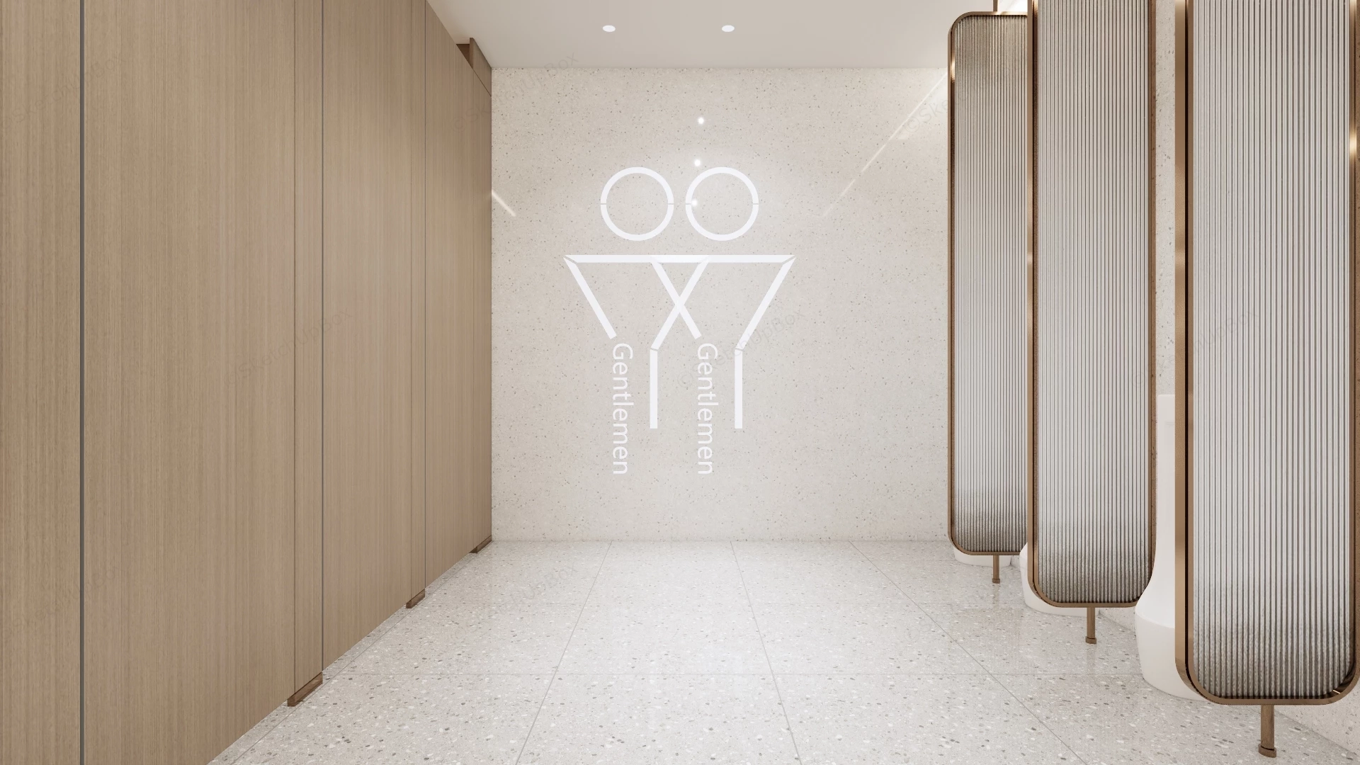 Luxurious Men's Public Restroom sketchup model preview - SketchupBox