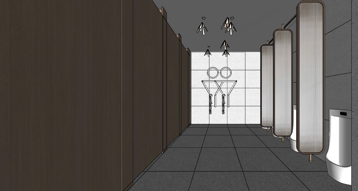 Luxurious Men's Public Restroom sketchup model preview - SketchupBox