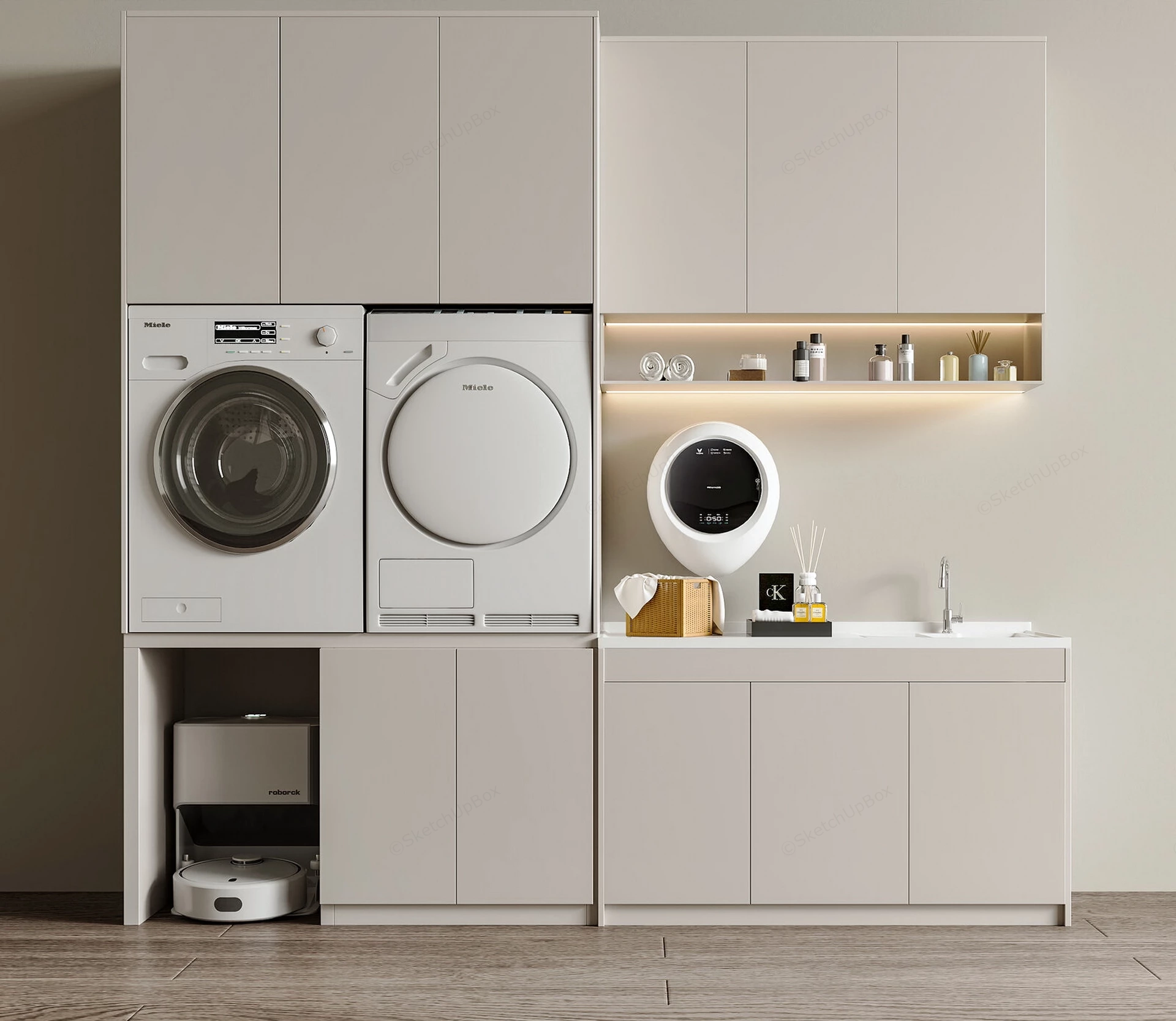 Modular Utility And Laundry Room Station sketchup model preview - SketchupBox