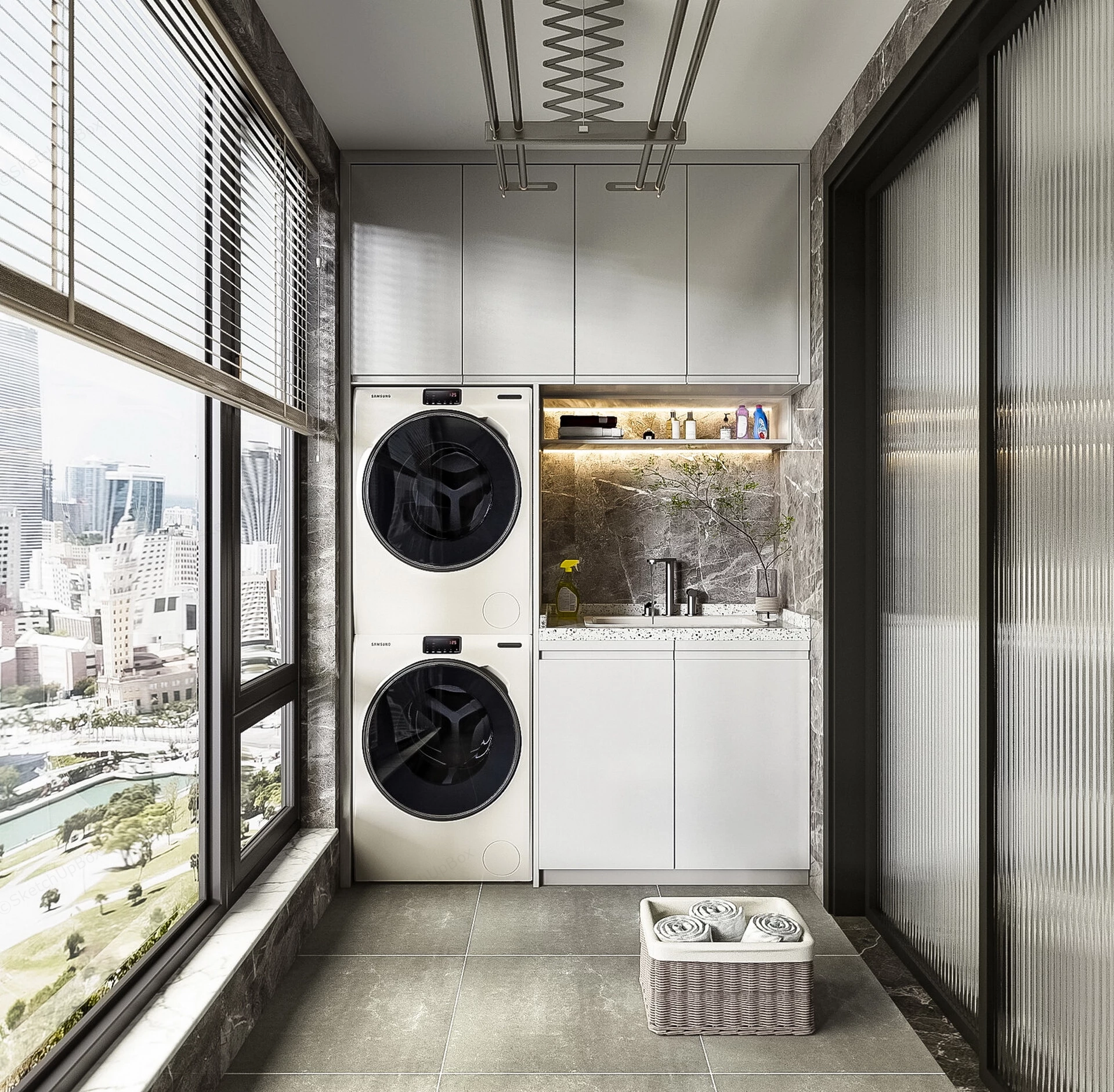 Modern Balcony Laundry Area sketchup model preview - SketchupBox