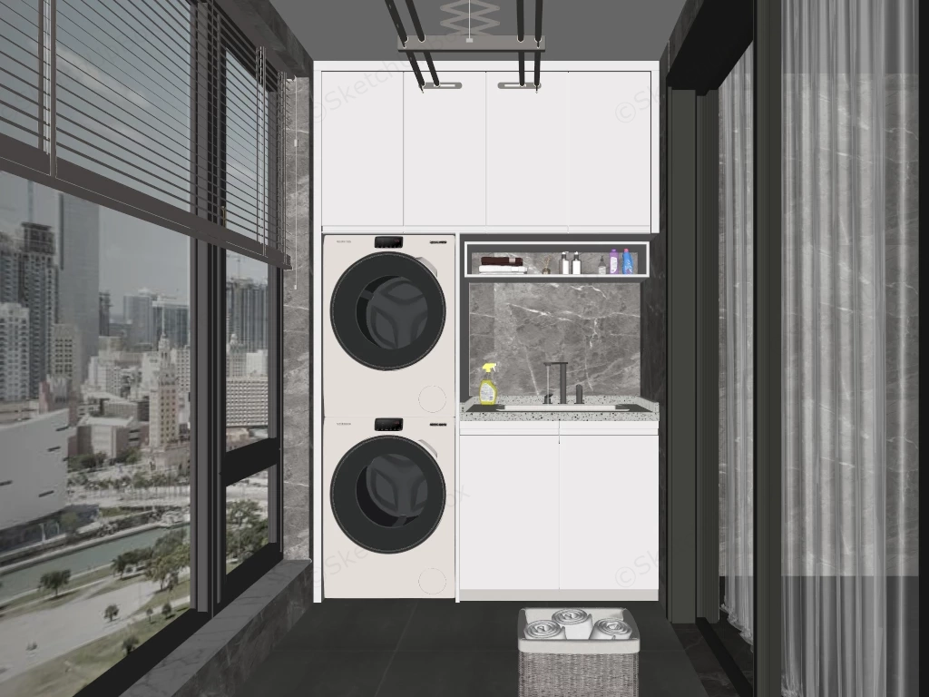 Modern Balcony Laundry Area sketchup model preview - SketchupBox