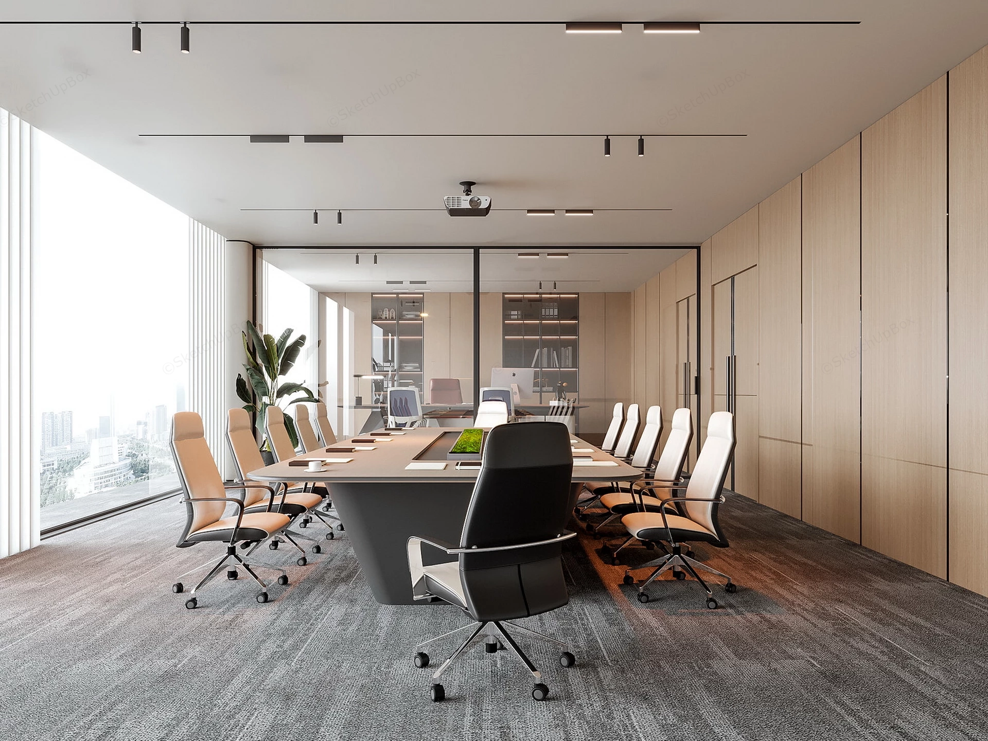 Sophisticated Corporate Conference Room sketchup model preview - SketchupBox