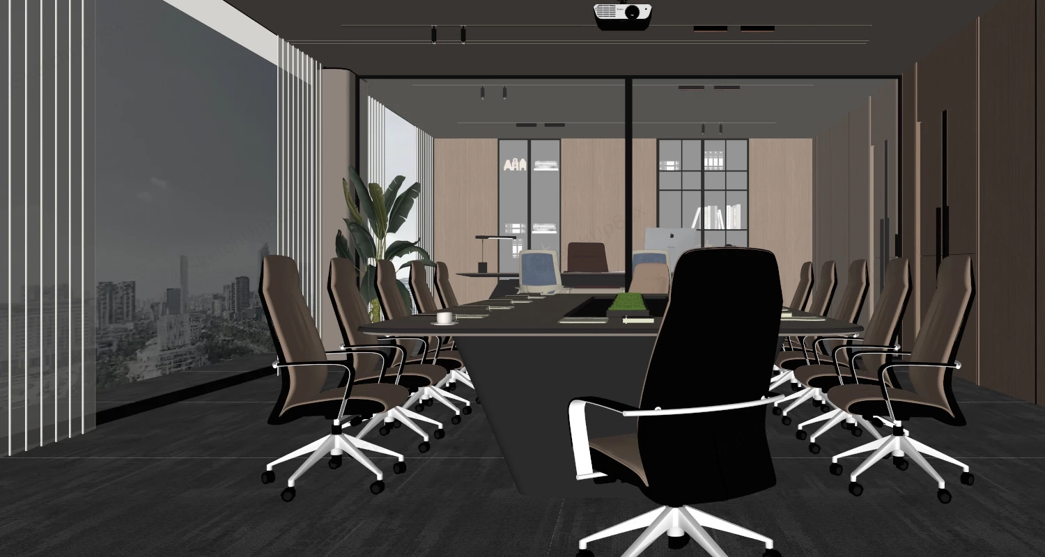 Sophisticated Corporate Conference Room sketchup model preview - SketchupBox