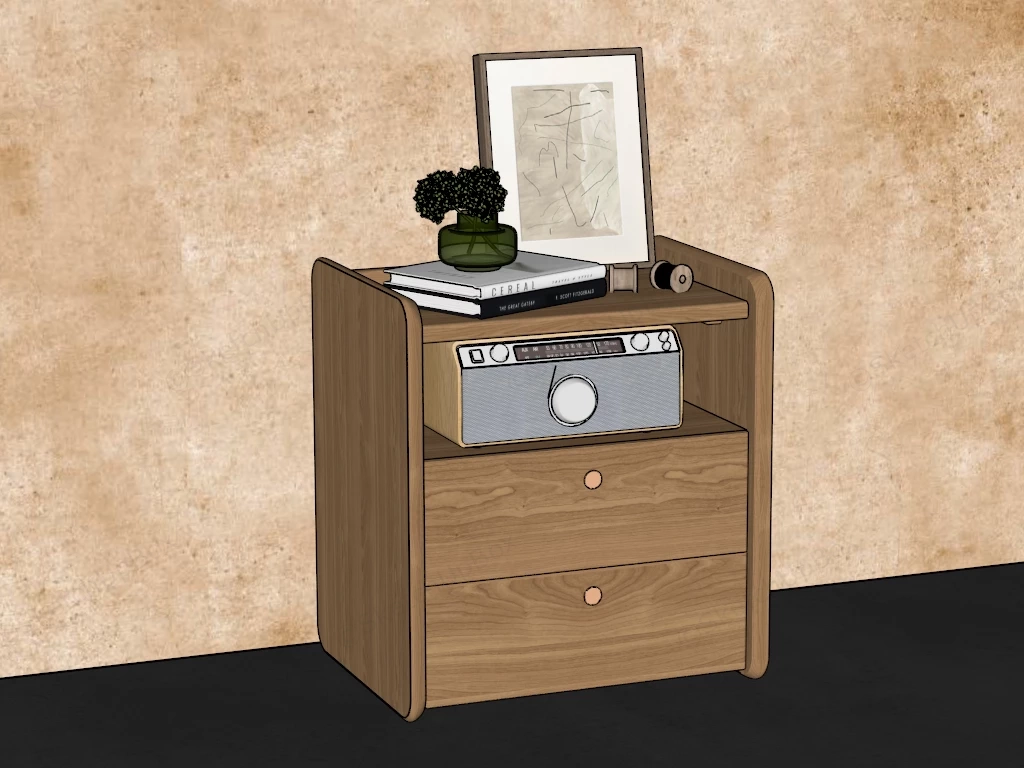 Minimalist Bedside Table sketchup model preview - SketchupBox