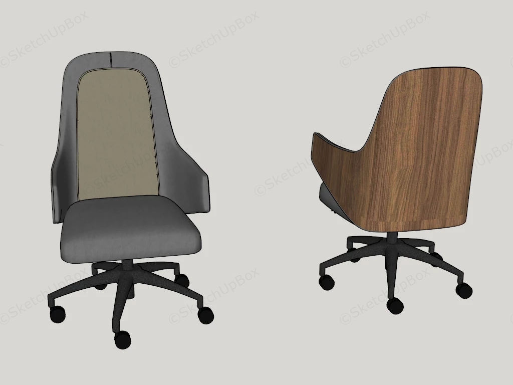 Executive Office Desk Chairs sketchup model preview - SketchupBox