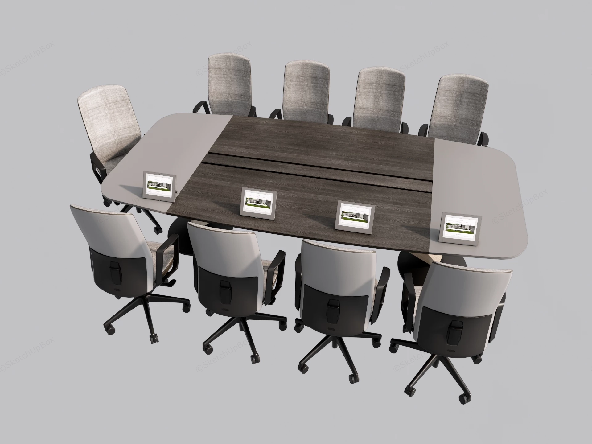 Modern Boardroom Conference Table Suite sketchup model preview - SketchupBox