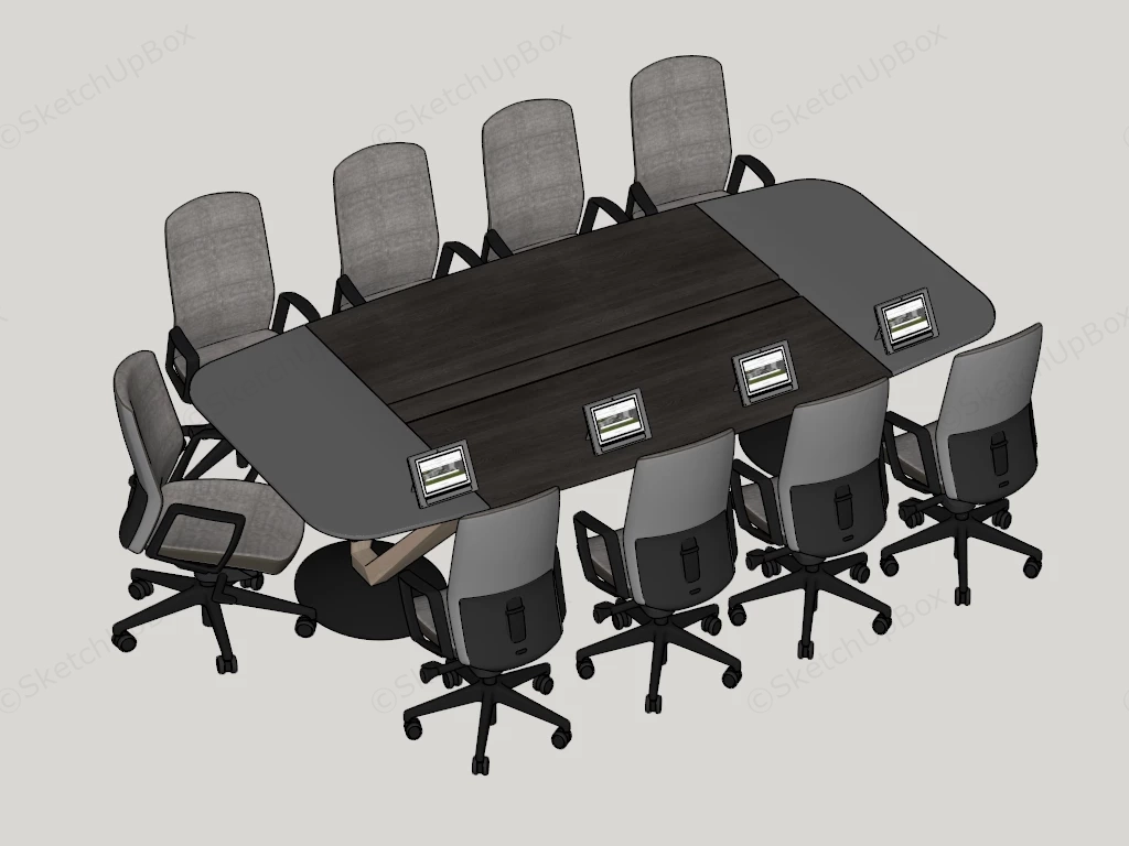Modern Boardroom Conference Table Suite sketchup model preview - SketchupBox