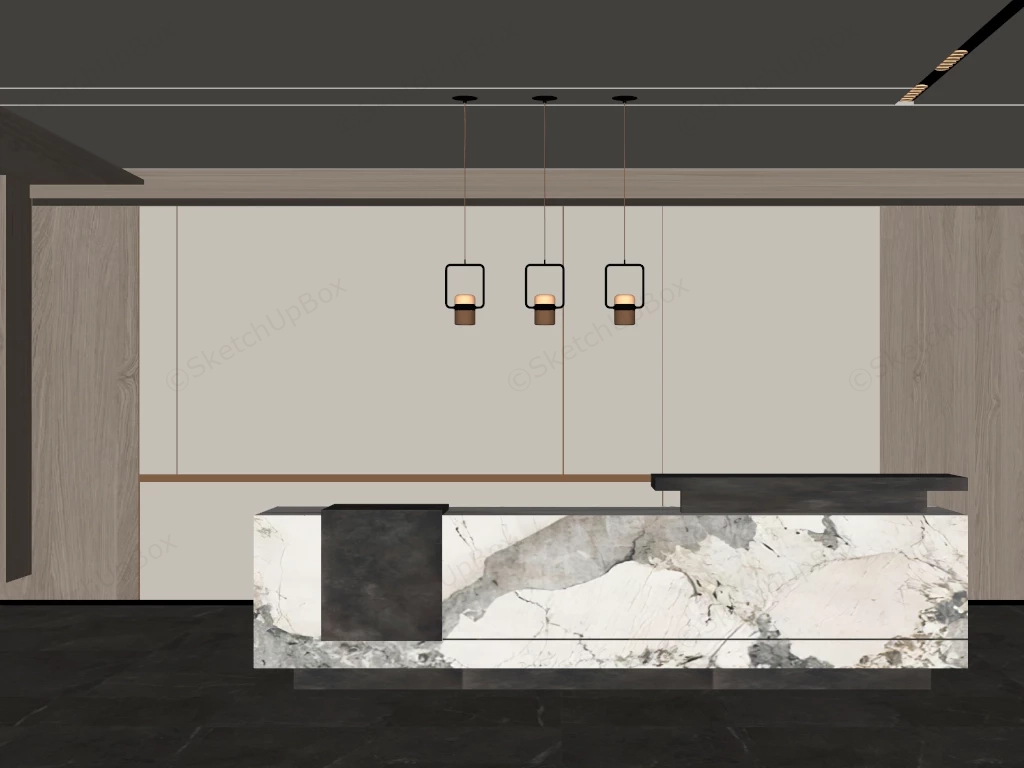 Luxurious Modern Reception Desk sketchup model preview - SketchupBox