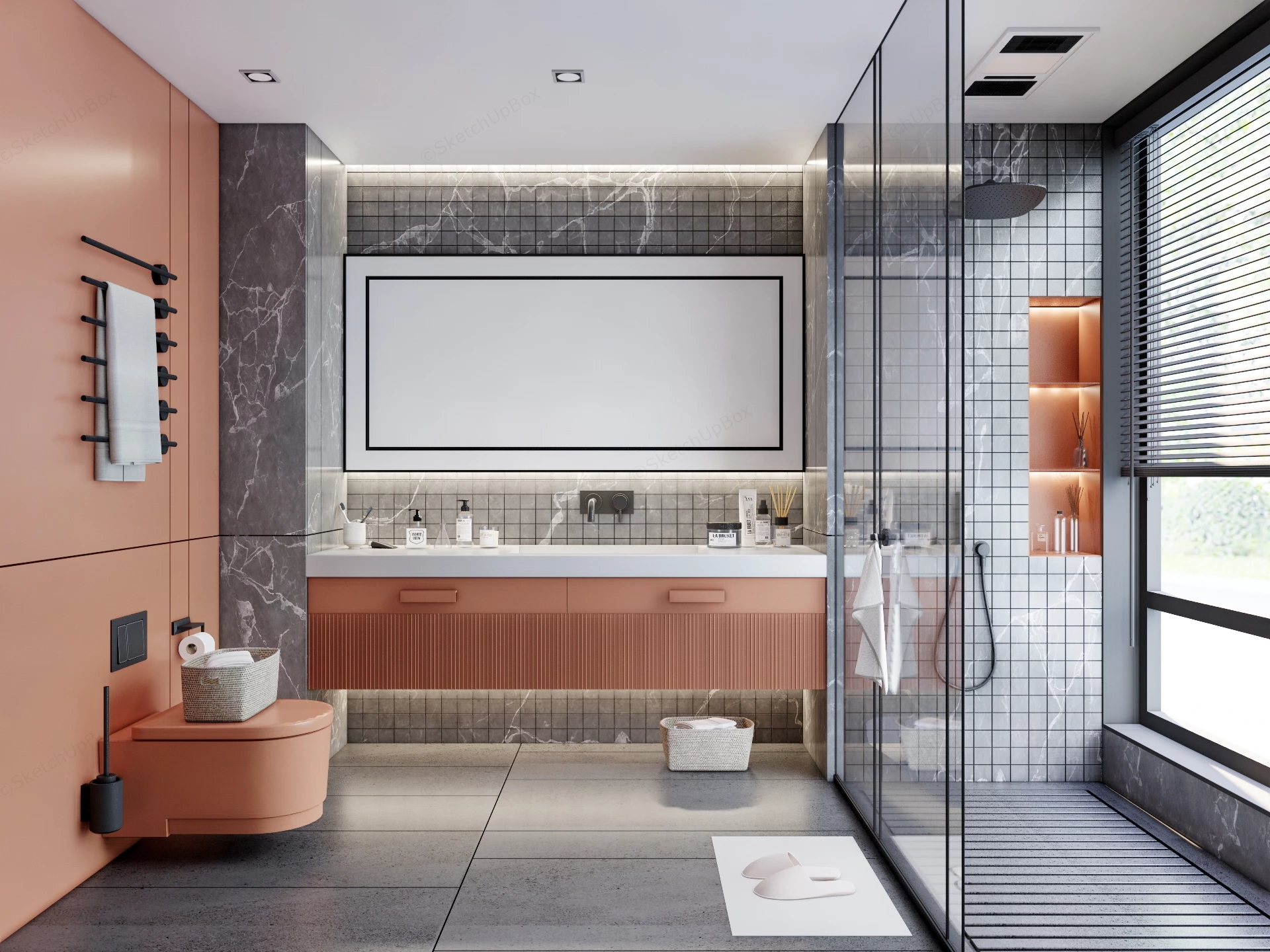 Luxurious And Highly Stylized Bathroom sketchup model preview - SketchupBox