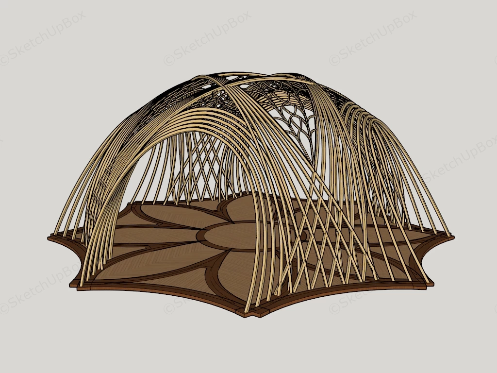 Parametric Timber Landscape Pavilion sketchup model preview - SketchupBox