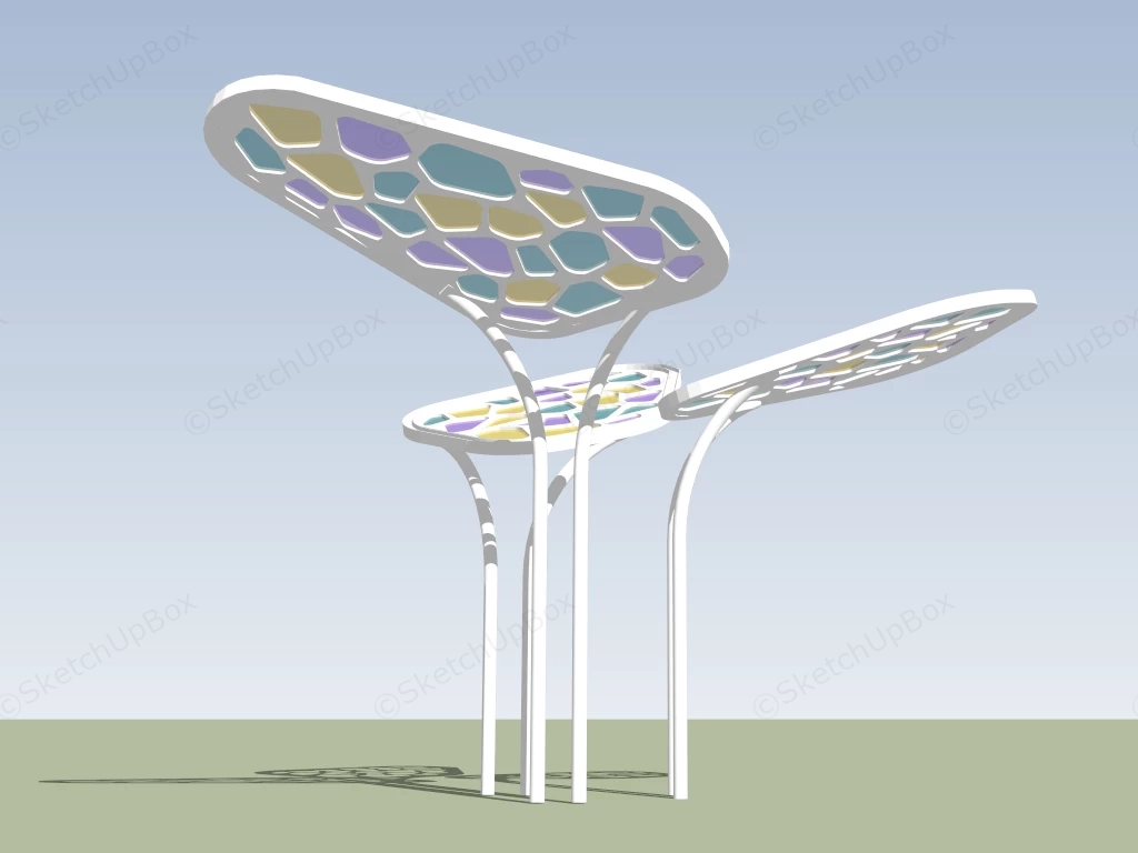 Colorful Butterfly Shaped Canopy Structure sketchup model preview - SketchupBox