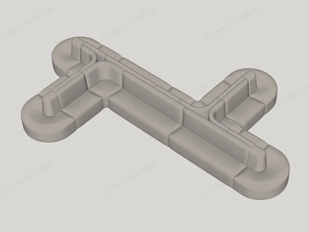 Large Contemporary Modular Sofa sketchup model preview - SketchupBox