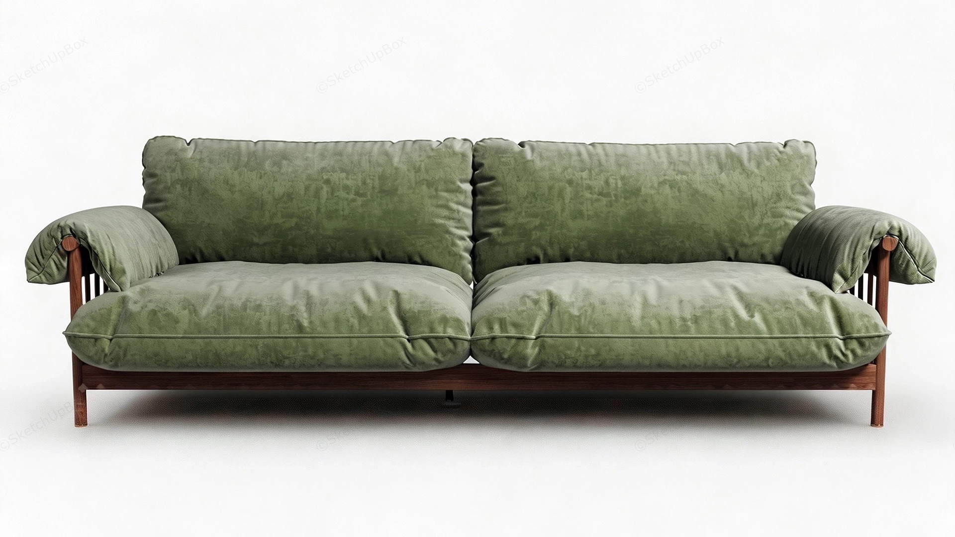 Modern Plush Two Seater Sofa sketchup model preview - SketchupBox