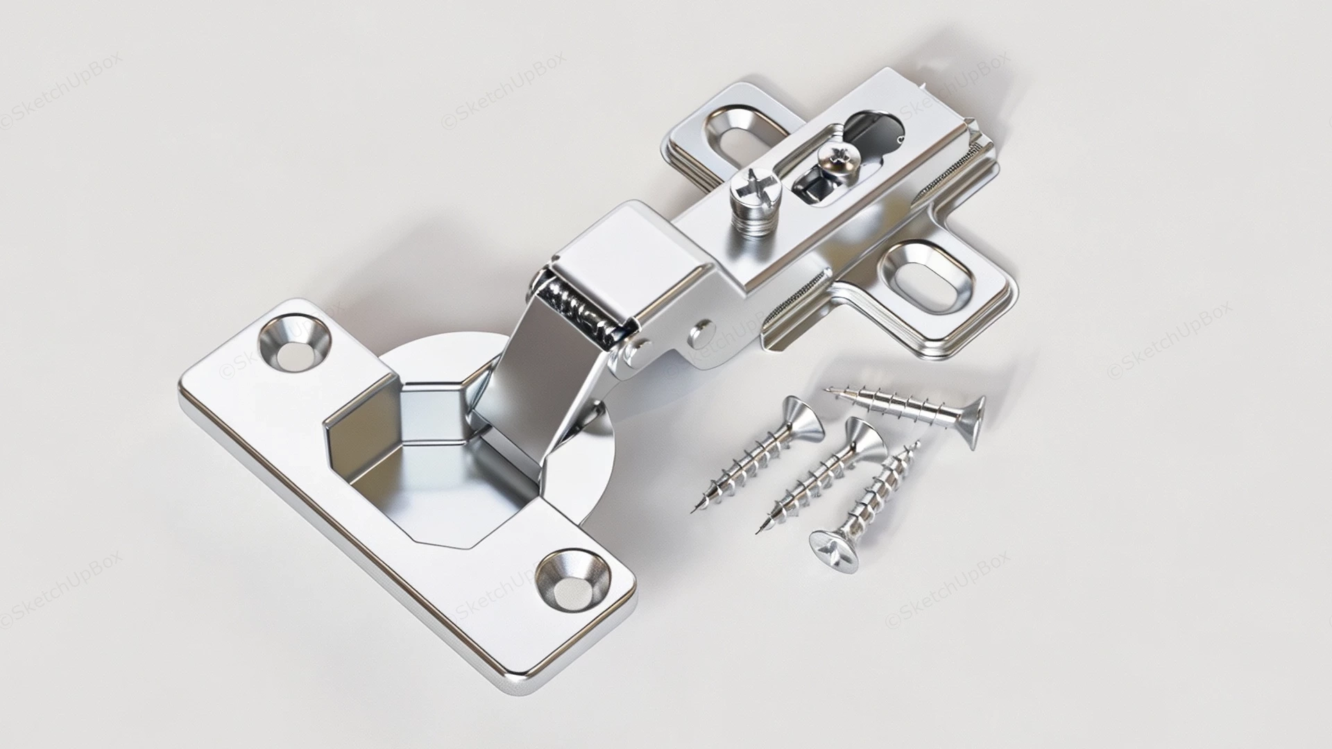 Stainless Steel Cabinet Hinge sketchup model preview - SketchupBox