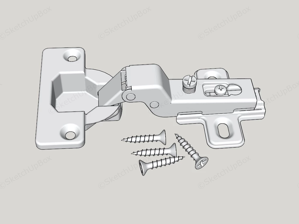 Stainless Steel Cabinet Hinge sketchup model preview - SketchupBox