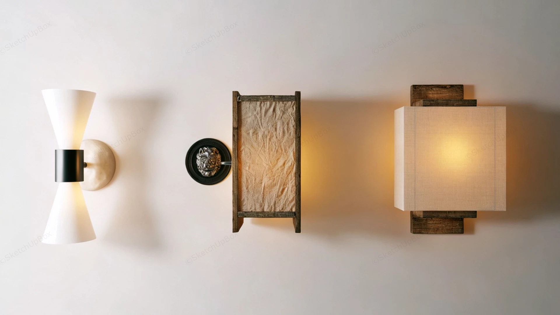 Wabi Sabi Style Wall Sconces sketchup model preview - SketchupBox
