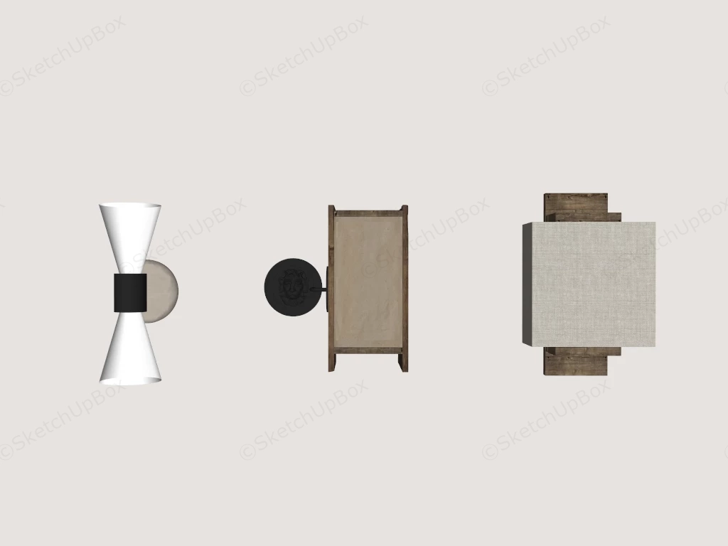 Wabi Sabi Style Wall Sconces sketchup model preview - SketchupBox