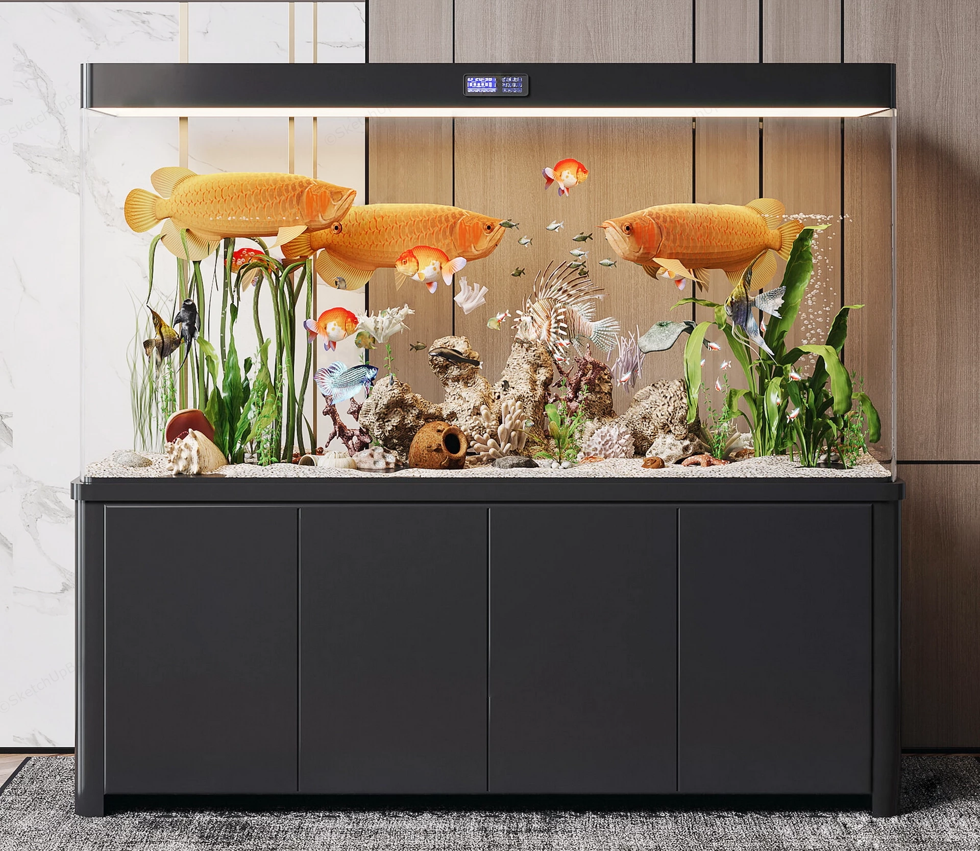 Modern Freestanding Aquarium Setup sketchup model preview - SketchupBox