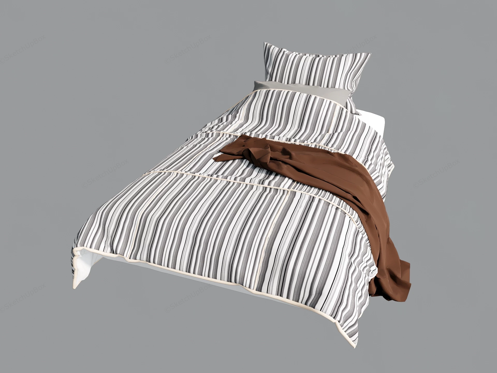 Single Twin Sized Bed sketchup model preview - SketchupBox