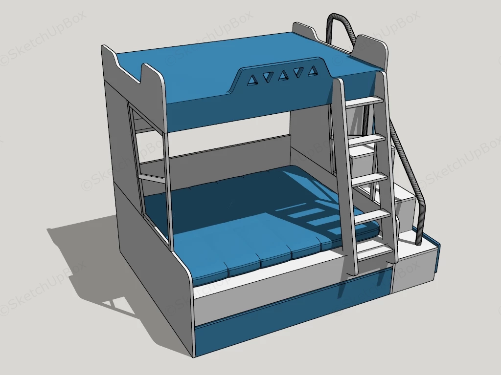 Twin Over Full Bunk Bed System sketchup model preview - SketchupBox