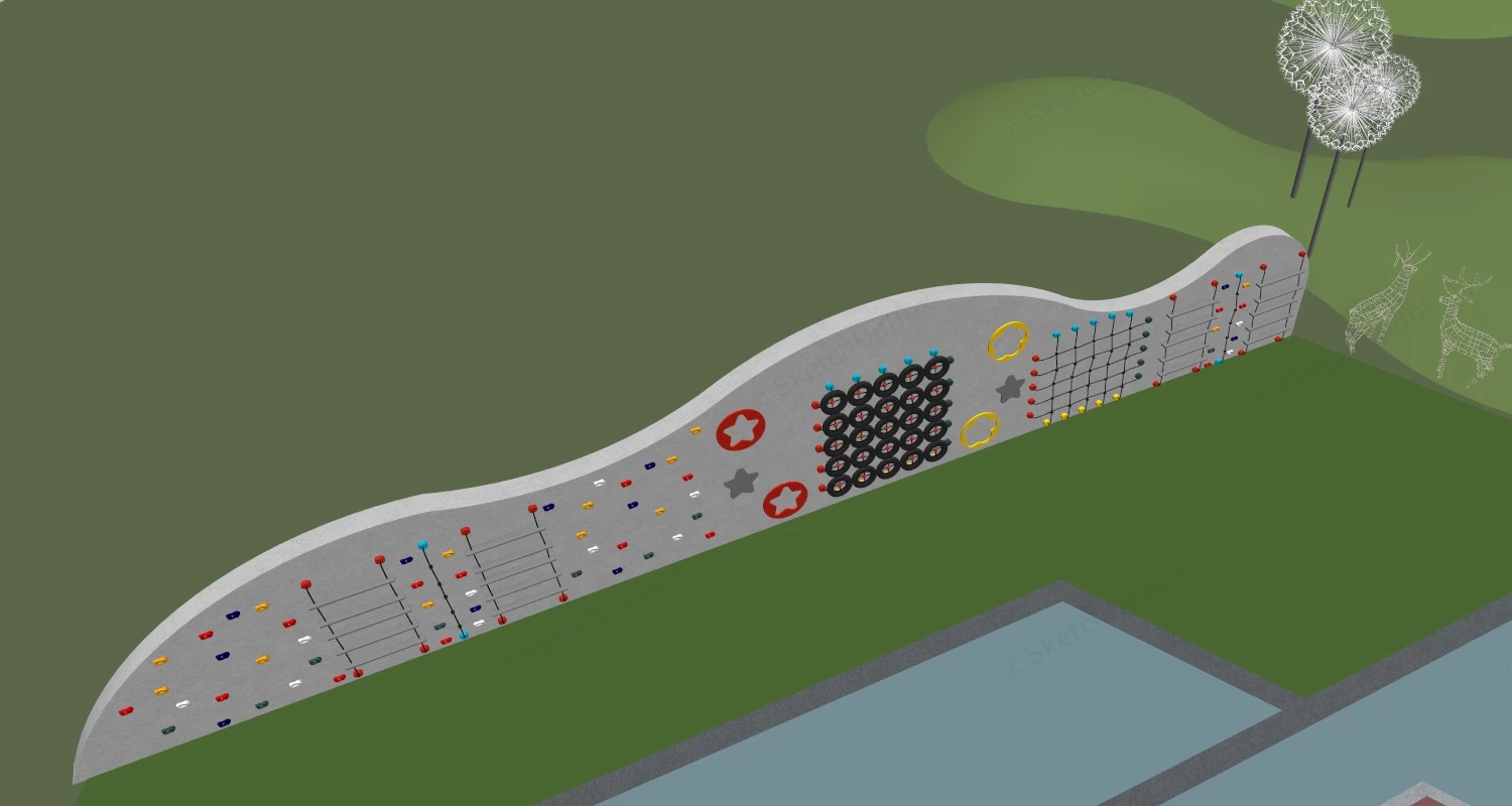 Modular Outdoor Children's Climbing Wall sketchup model preview - SketchupBox