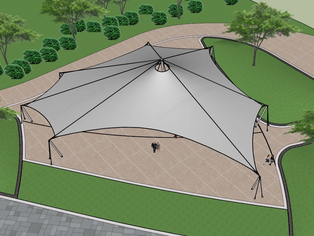 Modern Tensile Membrane Structure sketchup model preview - SketchupBox