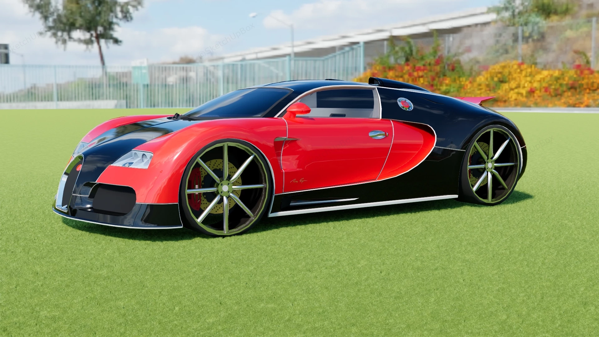 Bugatti Chiron sketchup model preview - SketchupBox