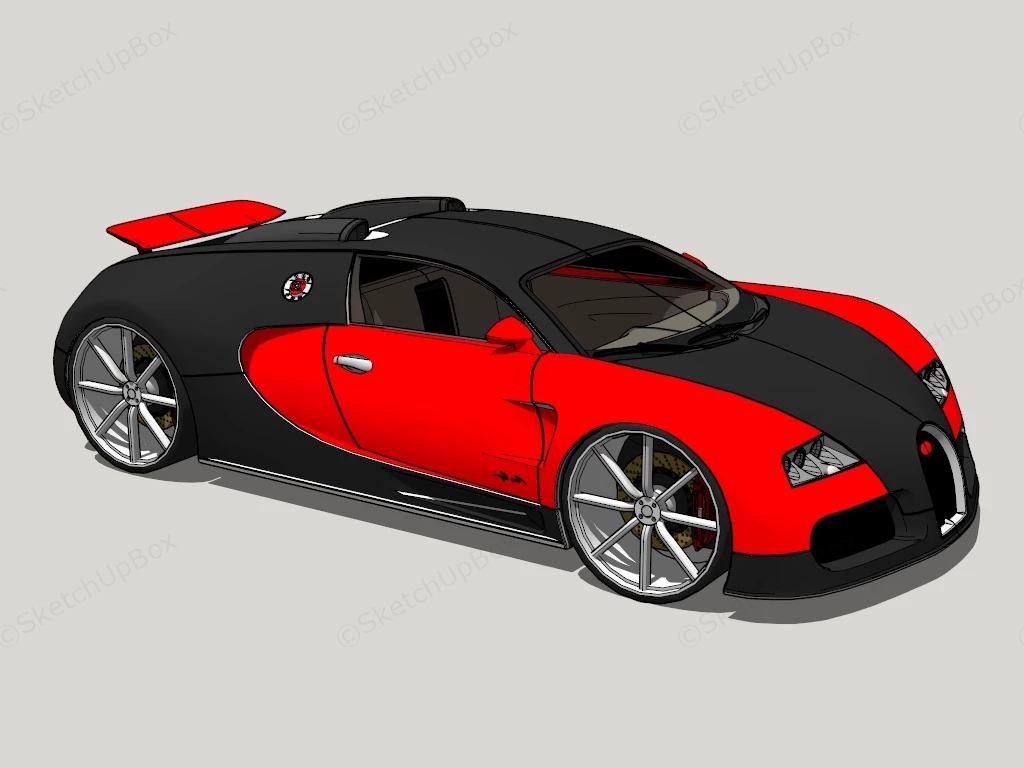 Bugatti Chiron sketchup model preview - SketchupBox