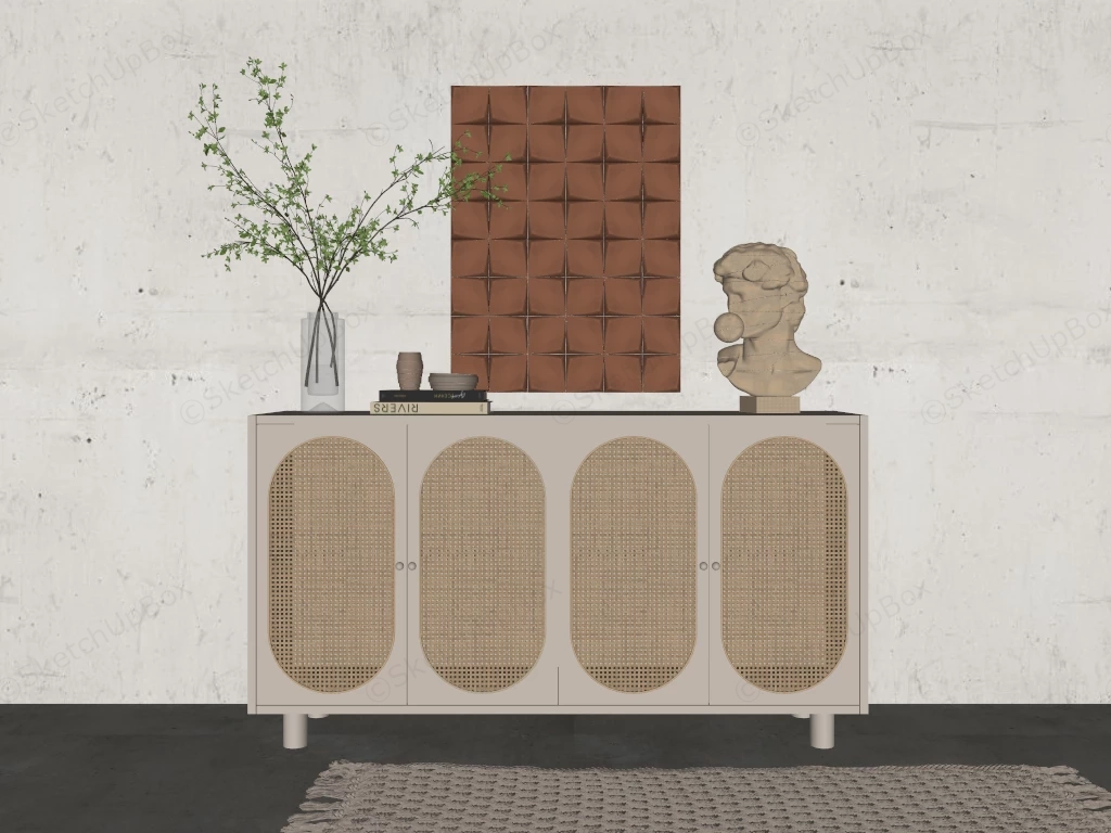 Modern Bohemian Cream Sideboard sketchup model preview - SketchupBox