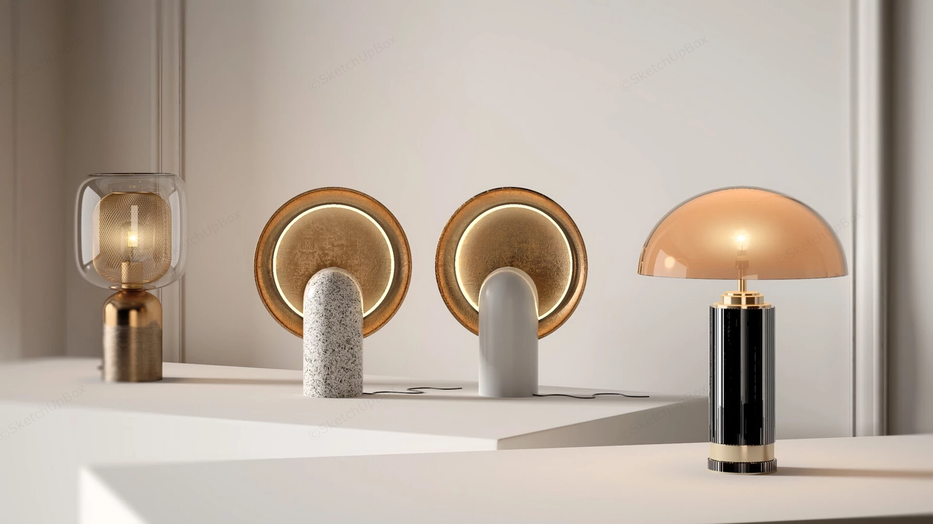 Luxury Designer Table Lamps sketchup model preview - SketchupBox