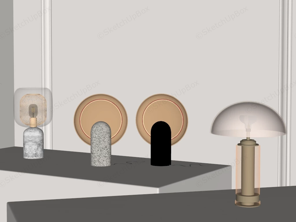 Luxury Designer Table Lamps sketchup model preview - SketchupBox