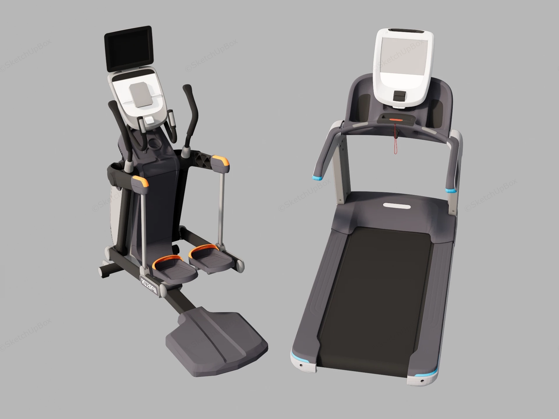 Commercial Cardio Fitness Equipment sketchup model preview - SketchupBox