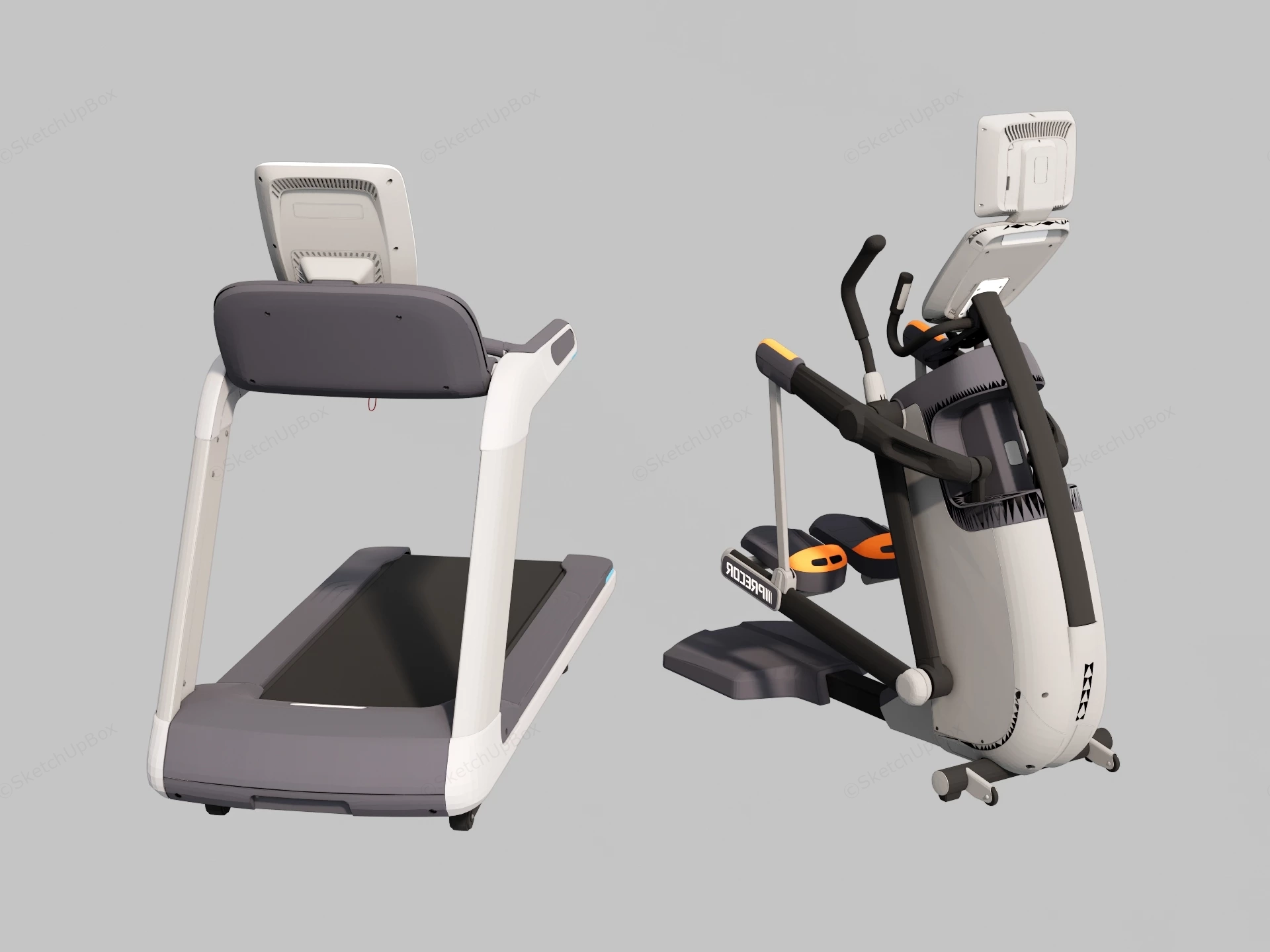 Commercial Cardio Fitness Equipment sketchup model preview - SketchupBox